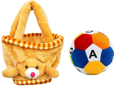 

MGPLifestyle Combo of Basket Bag (Small) & Soft Toy Ball - 10 cm(Multicolor)