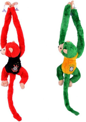 

Deals India Whistling Monkey Soft Toy (Set Of 2) - 12 inch(Red, Green), Green;red
