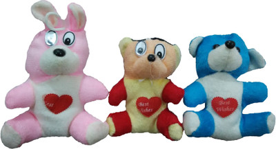 Ekku Rabbit and Mickey set of 3 - 5 inch(Red, Pink, Blue), Blue;pink;red