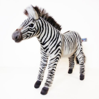 Hansa Grevy'S Zebra Plush Animal 14"(White)