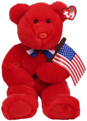 

ty Thomas Red Bear With Flag - 7.9 inch(Red)
