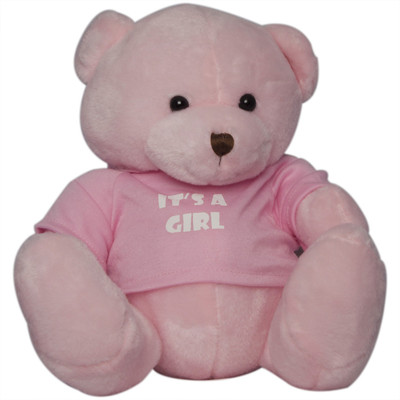 

Twisha Bear With T Shirt It's A Girl Pink Medium - 18 cm(Multicolor)
