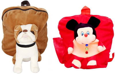 

MGP Creation Exclusive Brown Pug Dog & Micky Nursery Kids School Bag - 14 inch(Multicolor)