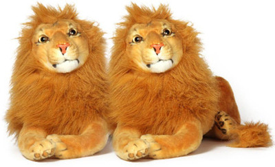 VRV Soft Wild Animal Lion 40cm Size Set of 2  - 20 cm(Brown)