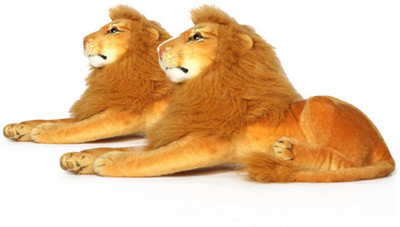 

VRV Soft Wild Animal Lion Small toy-Set of 2 - 18 cm(Brown)