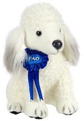 

FAO Schwarz 10 Inch Blue Ribbon Plush Poodle White - 5 inch(White)
