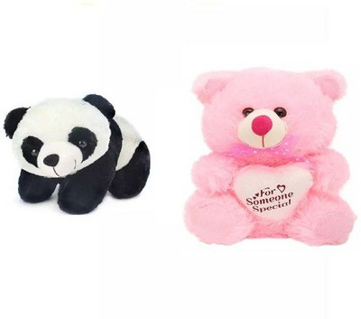 

Pari Combo Of Panda (25 Cm) And Teddy (30 Cm) - 30 cm(Multicolor)