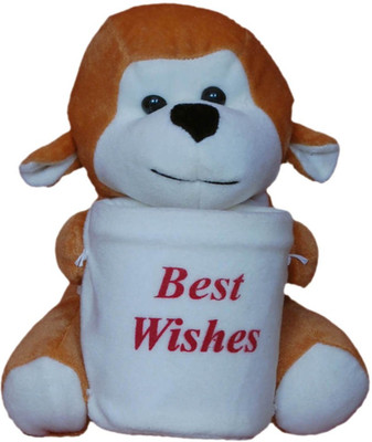 

Shreeji Enterprises Monkey Pen Stand Soft Toy - Brown And White - 22 cm(BROWN)