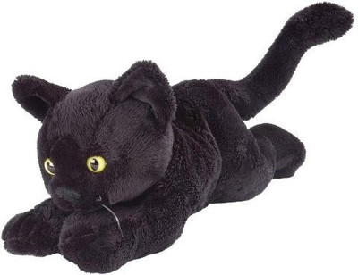 

Wild Republic Floppy Black Shorthair Black Cat 7"(Black)