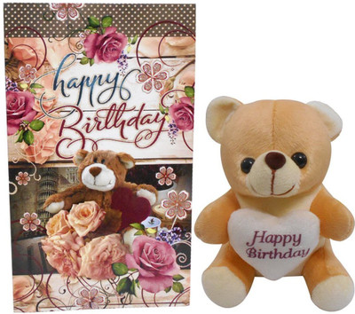 

Advance Hotline Happy Birthday Soft Teddy With Birthday Greeting Card - 20 cm(Multicolor)