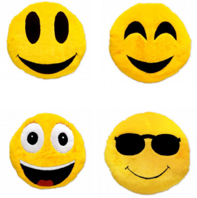 

Yash Enterprises Set Of 4 Smiley Decorative Cushion - 33(Yellow)
