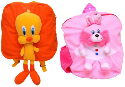 

MGP Creation Premium Orange Tweety & Pink Rabbit Kids School Bag - 14 inch(Multicolor)