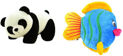 

Deals India Panda and Multicolor fish combo - 10 cm(White, Multicolor), Multicolor;white