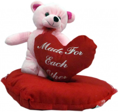 

DealBindaas Valentine Stuff Toyteddy Bear Eric on Heart with Heart - 28 Cms(Multicolor)