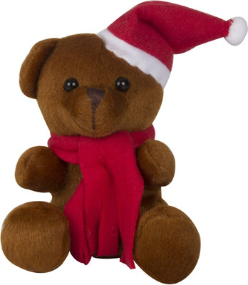 

Twisha Santa Bear With Paper Bag Brown - 14 cm(Brown)