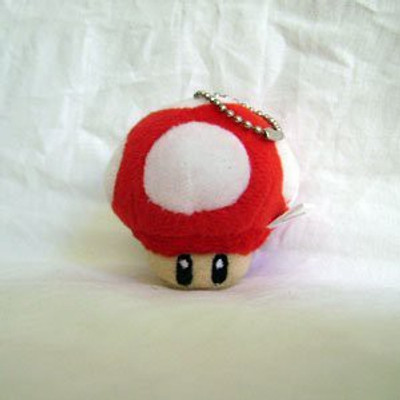 

Nintendo Super Mario Bro Red Mushroom Plush Keychain(Red)