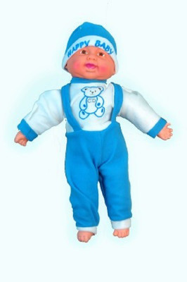 Cuddles collections Musical Happy Baby Boy Laughing 50 Blue - 50 cm(Blue, White)