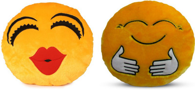 

Deals India Deals India Kiss Smiley and Hugging smiley Cushion - 35 cm(smiley3&E)Set of 2 - 35 cm(Yellow)