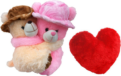 

Saugat Traders Couple Teddy with Heart - 34 cm(Multicolor)