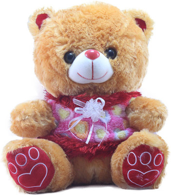 

Tickles Teddy Bear Girl Wearing A Beautiful Frock - 28 cm(Brown)