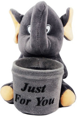Funky Elephant Pen Stand Jfy - 10 inch(Grey)