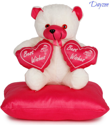 

Dayzee Teddy With 2 Hearts - 30 cm(Pink)