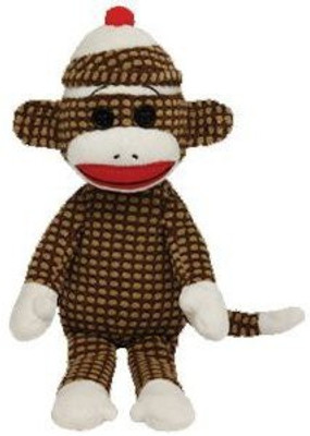 

TY Beanie Babies Sock Monkey Brown Quilted Plush - 13 inch(Brown)