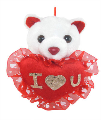 

Tickles Cute Hanging Teddy With I Love You Heart - 13 cm(Red)