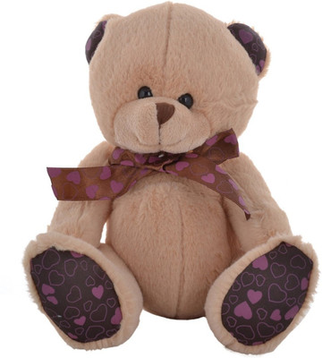 Twisha Bear Sitting Cream Love Heart Paws - 6 inch(Brown)
