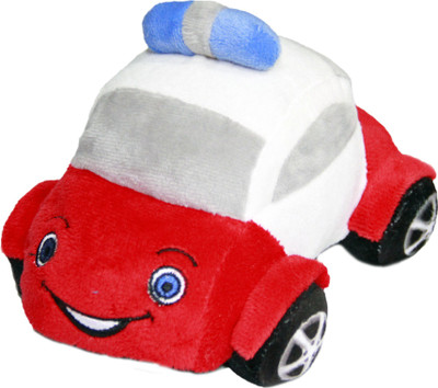 

Soft Buddies Plush Toy Police Car Red & White - 4 inch(Red)
