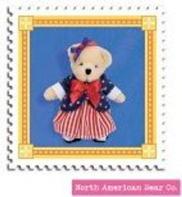 

North American Bear Muffy Bear Red White & Blue Charm Co (5907)(Blue)