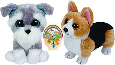

TY Beanie Babies Beanies Whiskers Schnauzer And Otis Corgi Babies(White)