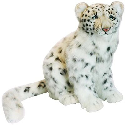

Hansa Snow Leopard Cub Plush Animalsitting(White)