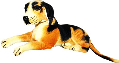 NaaZ cute sitting dog stuffed soft plush toy kids mini(30cm)  - 18 cm(Beigh and black)