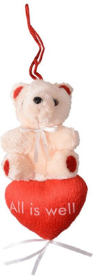 

Tickles All is Well Teddy Hanging - 3.5 inch(Red, Cream), Cream;red