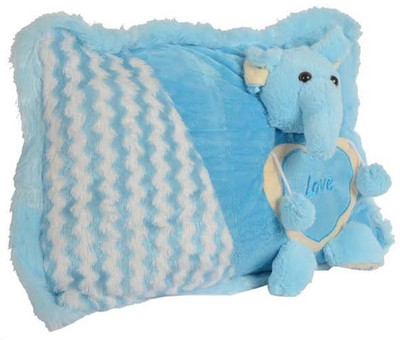 

Deals India Elephant soft pillow - 40 cm(Blue)