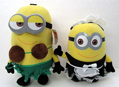 

Despicable Me 2 ~ 10" Hula Dancing Minion And 8" Maid Minion Plush Set(Yellow)