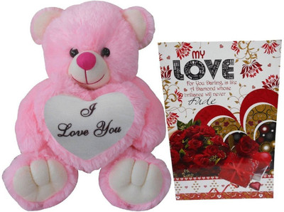 

Advance Hotline I Love You Teddy With Love Greeting Card - 36 cm(Multicolor)