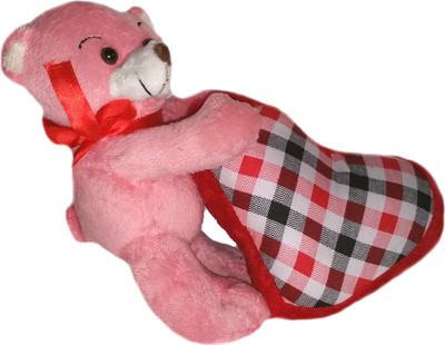 

Soft Buddies Sitting Pink Bear On Heart - 8 inch(Pink)