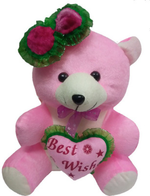 

Aparshi Pinky best wishes teddybear stuffed soft toy - 35 cm(Pink)