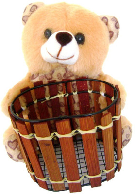 

Saugat Traders Teddy Bear Pen Stand - 6.3 inch(Brown)