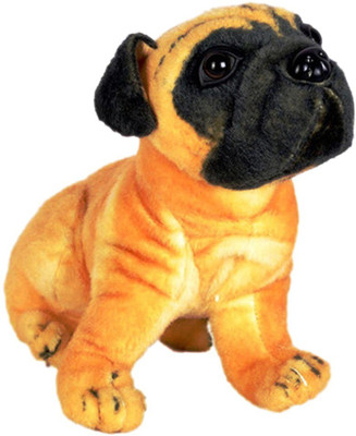 VRV Brown Pug Soft Toy  - 20 cm(Brown)