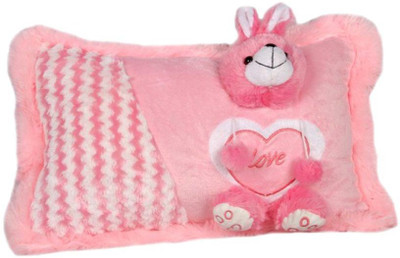 

PIST Soft Toys Pink Teddy Face Pillow - 32 cm(Pink)