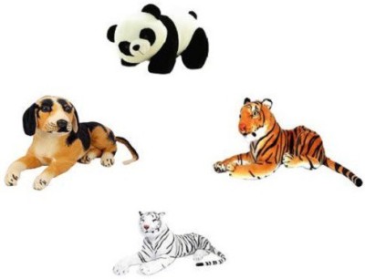 

Yakeen Cute Panda,Hm Dog, Br & White Tiger Combo Soft Toys Pack of 4 - 32 cm(Multicolour)