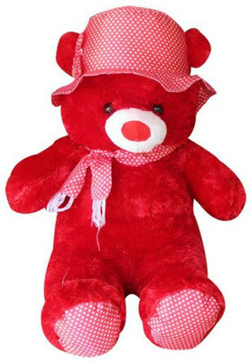 red teddy bear with cap