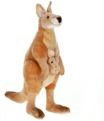

Hansa Plush 18" Mama And Joey Kangaroo - 10 inch(Brown)