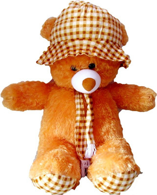 

soniya Enterprises teddy bear with cap - 80 cm(Brown)