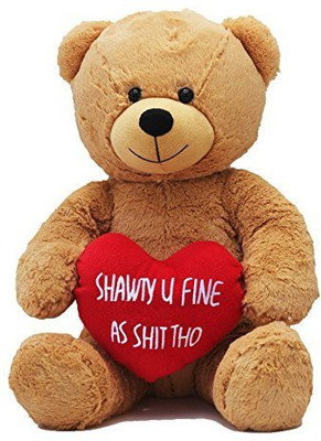 

Hollabears 16" Shawty U Fine As Shit Tho Teddy Bear With High - 10 inch(Brown)
