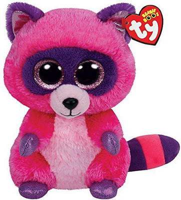 

TY Beanie Babies Roxie The Pink/Purple Raccoon Plush(Pink)