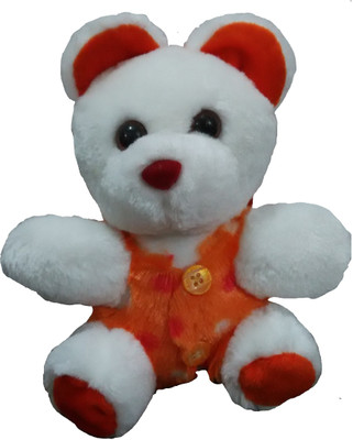 Ekku Cute Teddy - 6 inch(White, Orange), Orange;white